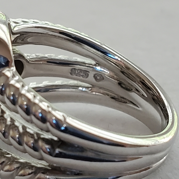 White & Black Diamond 925 Sterling Ring ⬇️PRICE DROP - Picture 11 of 15